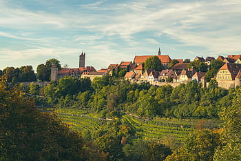 rothenburg, město, budov, staré Město, krajina, architektura, podzim, panoráma, historické centrum, vazník, bavaria
