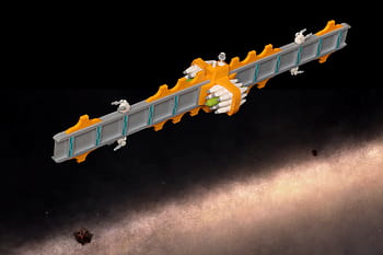 Lego, espacio, enviar, corredor de bloqueo, microescala, moc, brezcember, 2023, bienes, riesgo, campo de estrellas