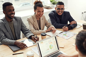 diverse team, professionals, modern office, business meeting, smiling people, business strategies, office setting, team collaboration, professional meeting, modern workspace, business discussion