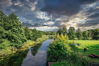 jezero, kanál, kánoe, sportovní, vodní sporty, rekreace, prázdnin, voda, Příroda, krajina, nebe