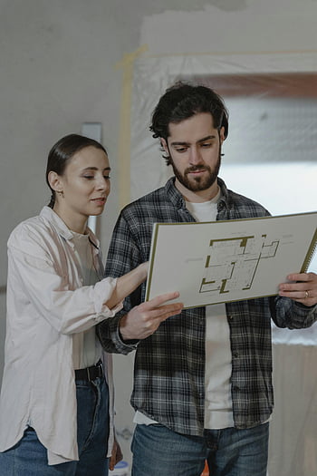 pár, modrotisk, renovace domů, plánování, uvnitř, zlepšení, spolu, půdorys, architektonický design, plány renovace, Plánování párů