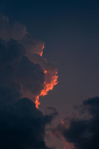 cloudscape, hemel, oranje tinten, schemer, humeurige sfeer, mooie wolken, avondlucht, zonsondergang wolken, dramatische hemel, Twilight -wolken, oranje wolken