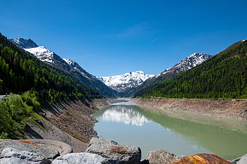 δεξαμενή, kaunertal, Αυστρία, βουνά, φράγμα, λίμνη, φύση, χιόνι κορυφές, ογκόλιθοι, βράχια, νερό