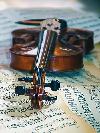 violin, sheet Music, music, musical Instrument, old Violin, fiddle, tuning Keys, strings, finger Board, antique Violin, bowed Instrument