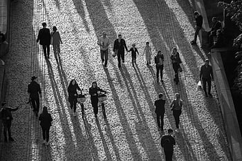 people, street, walking, city, black And White