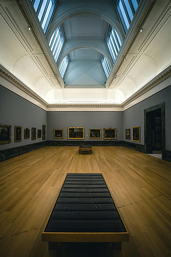 interior museum, Galeri kesenian, London, interior kayu modern, Lukisan yang semarak, desain minimalis, Galeri yang luas, seni kontemporer, desain interior, ruang museum, Pameran seni