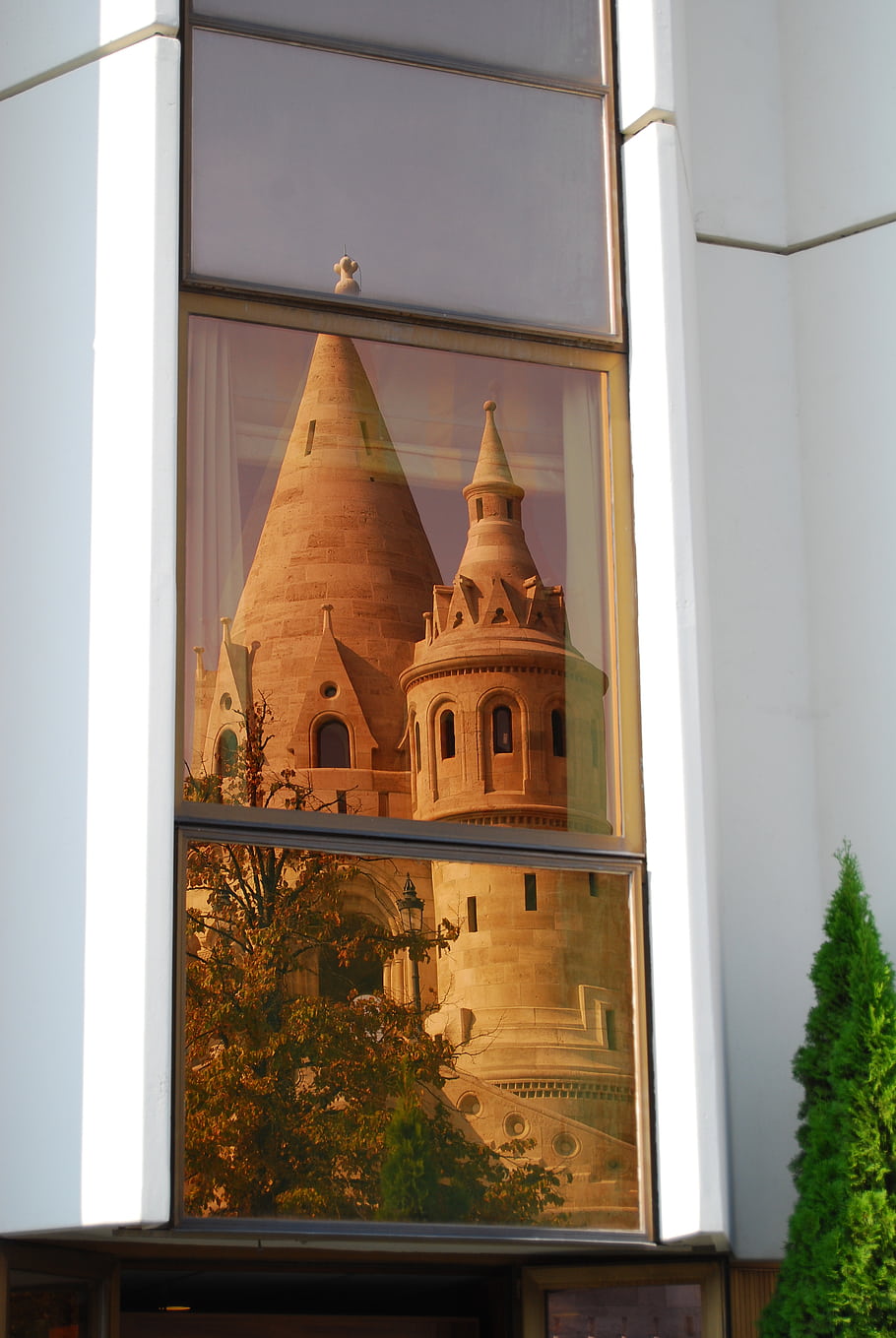 budapešť, architektura, odraz, zrcadlo, sklenka, obrázky zdarma, Otevřená licence, město, originál