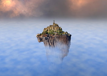 floating Island, mont Saint Michel, abbey, architecture, island, normandy, france