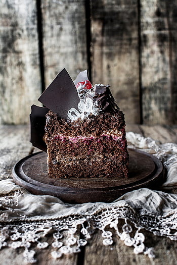 cake, slice, composition, slice Of Cake, cake Slice, chocolate Cake, blackforest Cake, blackforest, cake Toppings, chocolate Shavings, dessert