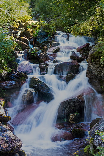 córrego da montanha, cascata, bach, natureza, fluxo, panorama, agua, pedras, torrente