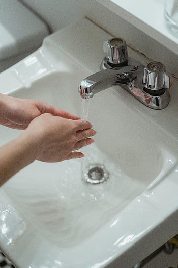 hand washing, washbasin, stainless steel faucet, white sink, close-up hands, hygiene, water flow, bathroom sink, clean hands, modern faucet, sink faucet