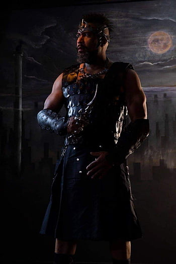 kilt, warrior, night, portrait, knight, dagger, armor, leather, man, beard, black