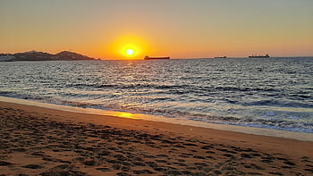 pláž, san, moře, oceán, západ slunce, pobřeží, manzanillo, Colima, playa, paisaje, sol