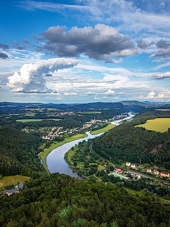 saxony, landscape, elbe Sandstone Mountains, germany, nature, heaven, rock, forest, elbe, outlook, panorama