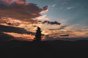 sky, end Of Afternoon, nature, eventide, landscape, sun, silhouette, afternoon, clouds, horizon, twilight