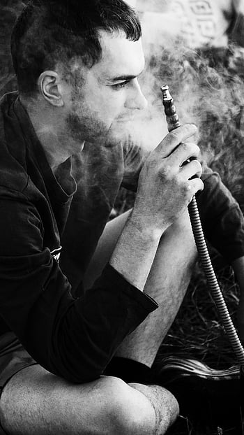 man, hookah, smoke, model