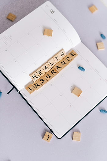 assurance santé, carreaux de scrabble, planificateur, pose à plat, Planification, santé, calendrier, organisation, bien-être, médical, budgétisation