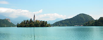 church, islet, lake, lake Bled, water, reflection, building, chapel, historic, nature, historical