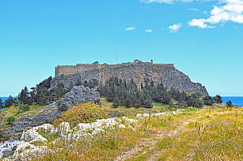 lindos, rhodes, island, castle, travel, scenery, destination, tourism, greece, acropolis Of Lindos, architecture