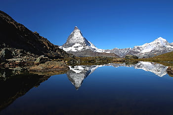 See, Natur, Berge, Reflexion, Landschaft, gornergrat, Zermatt, Schnee, Europa, Winter, schweizerisch