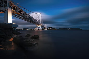 bridge, early Dawn, onaruto Bridge, awaji Island, shikoku, japan, landscape
