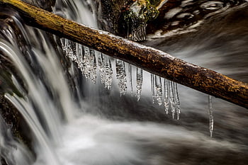 bach, frost, isig, vatten, natur, kall, frysta, vintrig, vinter-