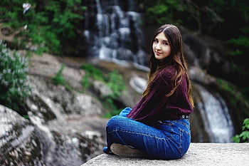 vodopád, aqua, voda, Příroda, splash, přírodní, portrét, dívka, pěkný, žena, Modelka