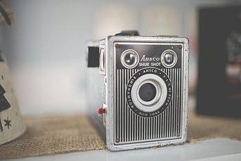 ansco shur laukaus, vintage-kamera, klassinen kamera, musta ja harmaa, lähikuva, nostalginen suunnittelu, Ansco-tuotemerkki, New York, Yhdysvalloissa valmistettu, retro valokuvaus, vintage-valokuvaus