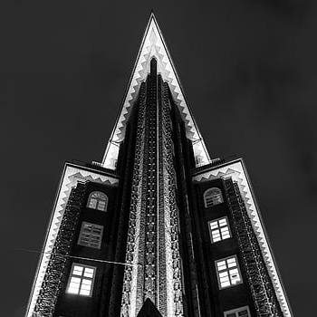 architektura, Hamburg, budova, fasáda, historický, Německo, mezník, turista, atrakce, světového dědictví unesco, perspektivní