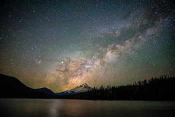 stars, sky, lake, milky Way, galaxy, starry, night Sky, twilight, night, evening, river