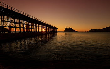 pier, sea, hd Wallpaper, ocean, beach, water, scenery, dock, nature, summer, calm