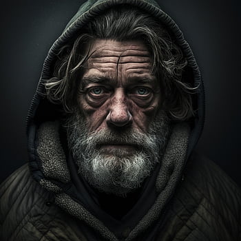 muž, tvář, senior, starší, bez domova, starý muž, oči, portrét, čistý