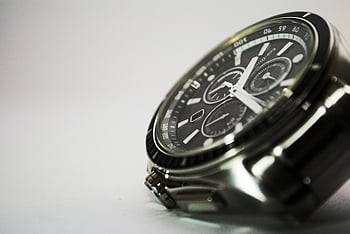 Luxusní náramkové hodinky, nerezová ocel, Podrobný výstřel, přesnost, styl, 2:30, chronograf, Černý číselník, špičkové hodinky, hodinky, detail