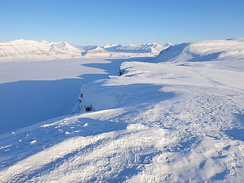 スバールバル諸島、 北極の、 ノルウェー、 Longyear City、 冬、 雪