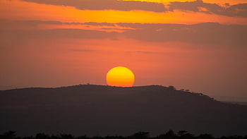 tanzania, solnedgang, bjerg, skumring, tusmørke, landskab, natur, Serengeti, Afrika, safari