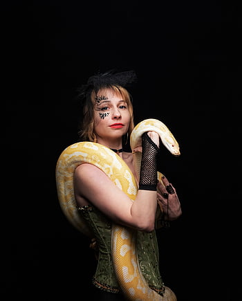 python, snake, albino, young Woman, woman, portrait, reptile, terrarium, exotic, boa, nature