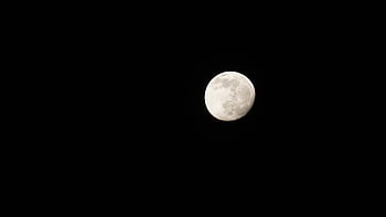 moon, at Night, black Background, night Sky, waning Moon, waxing Moon, almost Full Moon, black-and-white, dark, darkness, brightest Celestial Body At Night