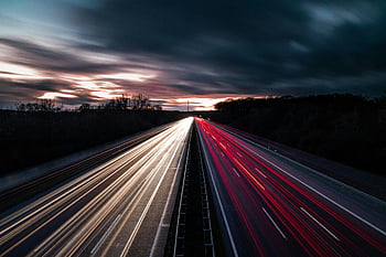 light trails, expressway, long exposure, highway, twilight, movement, speed, stunning, road, traffic, night photography
