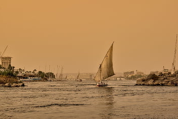 felucca, Nil, západ slunce, tok, Příroda, plachetnice, lodí, řeky, Egypt, soumrak, říční krajina