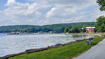 champlain del lago, estate, cielo, nuvole, Vermont, natura, paesaggio