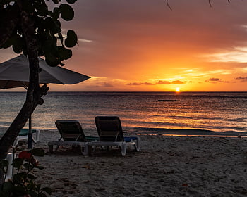 západ slunce, curacao, pláž, karibský, ostrov, Příroda, ráj, dovolená, cestovat