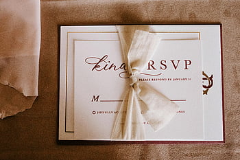 wedding RSVP, invitation card, tied bow, elegant wedding, special occasion, RSVP card, ribbon, wedding invitation, formal invitation, event invitation, elegant design