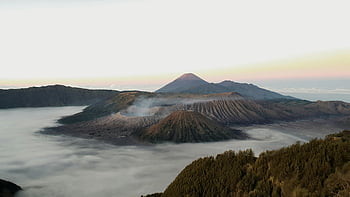 kiinnitä bromi, Indonesia, auringonnousunäkymä, sumuinen ympäristö, Itä-Jaava, maisema, tulivuoren kraatteri, luonnollinen kauneus, matkakohde, aamu maisema, vuoristonäköala