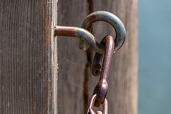 hook, rusty, metal, rust, old, iron, rusted, chain, ring, connection