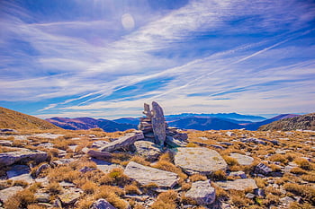 mountain, peak, summit, nature, landscape, sky, bulgaria, stones, horizon, rila, hike