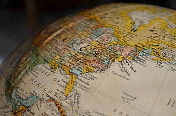 peta dunia close-up, Amerika Utara, globe vintage, Fitur geografis terperinci, resolusi tinggi, Close-up Globe, peta amerika utara, peta vintage, Detail Geografis, Detail Globe, Globe Amerika Utara