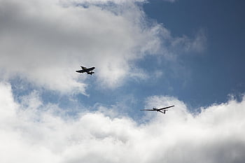 glider, drag, gliding, nature, glider Pilot, aircraft Towing, clouds, flying
