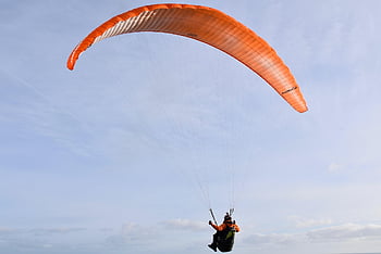 paragliding, paraglider, paraglider Sails, wings Paragliding, fly, free Flight, orange Sails, wind, leisure, adrenaline, sport