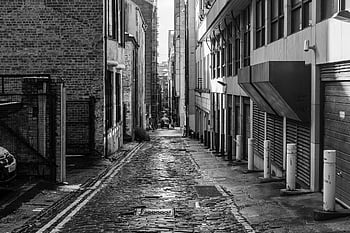 city, urban, street, alley, monochrome, black And White, travel, tourism, path, road, wet