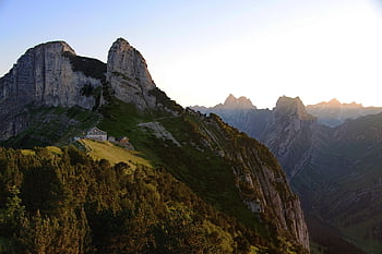 switzerland, mountains, alpine, alps, alpstein, sunset, evening, rock, nature, staubern